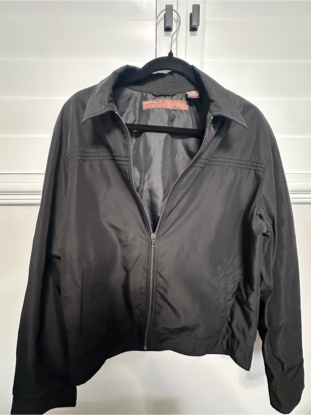 Perry Ellis Black Men's Lightweight Zip Jacket